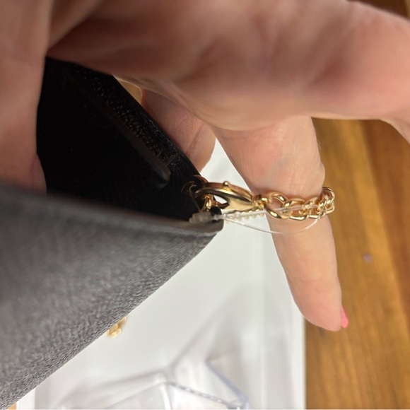 Coach Black Leather Mini Crossbody with Gold Chain - Picture 7 of 10